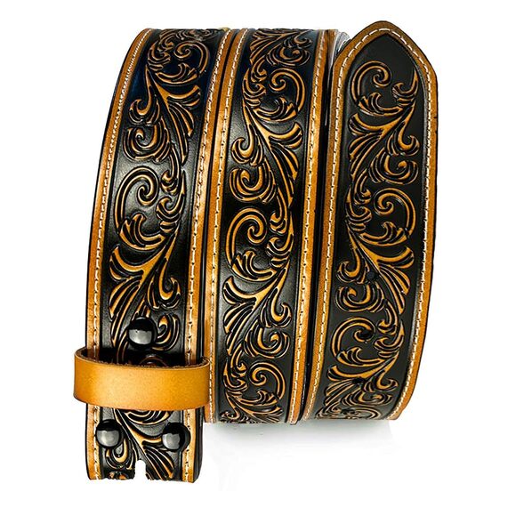 8461 Brown Leather Western Belt Cowgirl Cowboy Strap 1.5 Inches Country